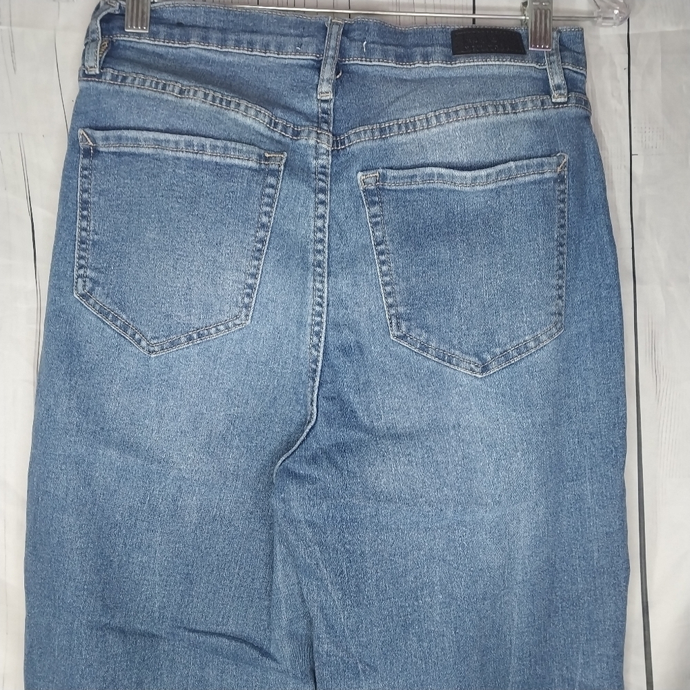 Nicole Miller Nomad Super High Rise Straight Blue Distressed Jeans - Picture 10 of 14